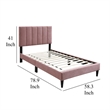 Lilian Full Size Bed- Blush Pink Linen Upholstery- Channel Tufted