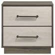 Fene Nightstand- 2 Storage Drawers with Nickel Handles- 24 Inch Gray