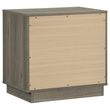 Fene Nightstand- 2 Storage Drawers with Nickel Handles- 24 Inch Gray