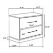 Fene Nightstand- 2 Storage Drawers with Nickel Handles- 24 Inch Gray