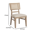Lno Dining Side Chair Set of 2- Radio Cane Woven Back- Beige Wood