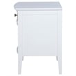 Heo Nightstand- 1 Brown Rattan Woven Drawer- Open Shelf- White Wood