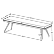 Donne Dining Bench Gray Fabric and Foam Cushion- Metal Legs- 58 Inch