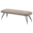 Donne Dining Bench- Taupe Brown and Foam Cushion- Metal Legs- 58 Inch