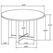 Billie Dining Table- Brown Wood Frame- Cross Legs- Round 46 Inch