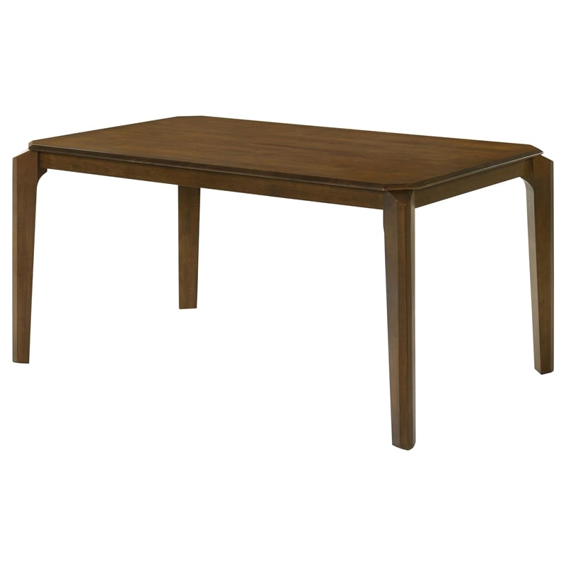 Montena Dining Table- Dark Brown Hardwood- Rectangular 59 Inch Top