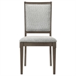 Nolan Dining Chair Set of 2- Gray Fabric- Dark Brown Hardwood Frame
