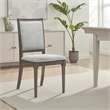 Nolan Dining Chair Set of 2- Gray Fabric- Dark Brown Hardwood Frame