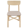 Rida Dining Side Chair Set of 2- Gray Fabric- White Washed Hardwood