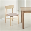 Rida Dining Side Chair Set of 2- Gray Fabric- White Washed Hardwood