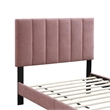 Lilian Twin Size Bed- Blush Pink Linen Upholstery- Channel Tufted
