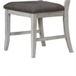 Zeke Dining Chairs-Set of 2-Ladder Back-Classic White Wood-Gray Fabric