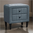 Rheo Nightstand- 2 Drawer- 22 Inch Slate Gray Brushed Linen Upholstery
