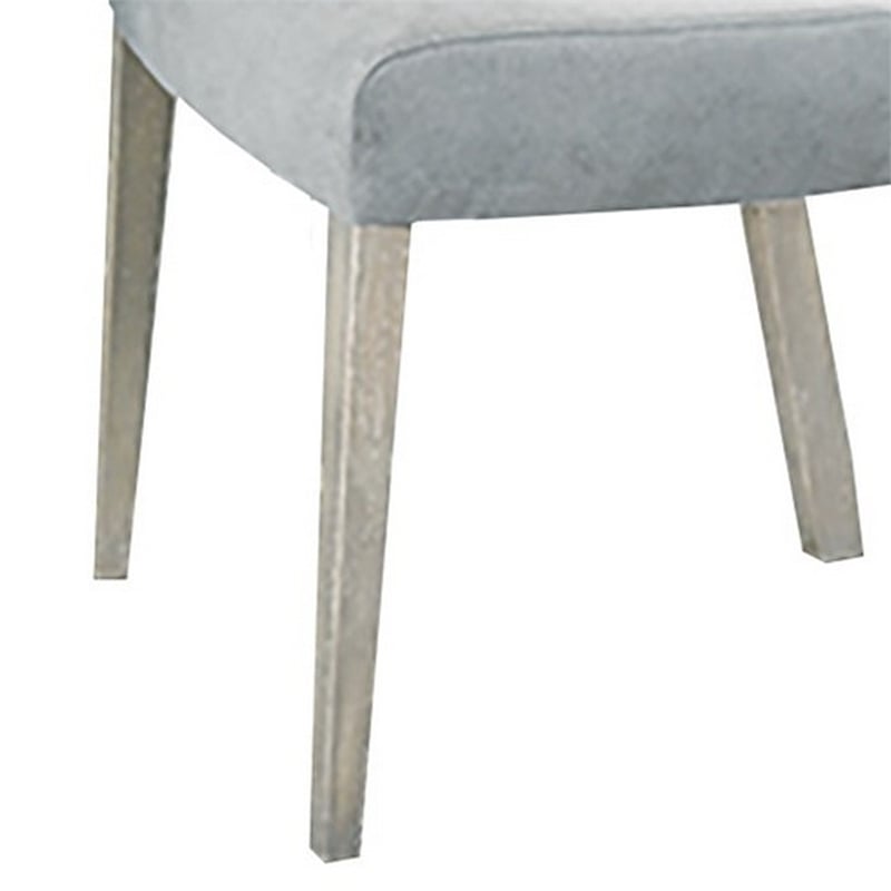 Romy Dining Chairs-Set of 2-Open Back-Natural Wood Grain-Gray Fabric