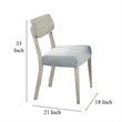Romy Dining Chairs-Set of 2-Open Back-Natural Wood Grain-Gray Fabric