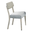 Romy Dining Chairs-Set of 2-Open Back-Natural Wood Grain-Gray Fabric