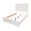 Modern Queen Size Bed- High Headboard w Low Footboard- Whitewash Wood