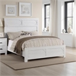 Modern Queen Size Bed- High Headboard w Low Footboard- Whitewash Wood