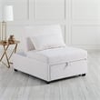 Jiya Convertible Sofa Chair to Single Bed- White Fabric- 76 Inch