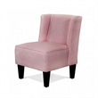 Carie Kids Chair with Wingback and Welt Trim- Solid Wood- Pink Fabric