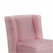 Carie Kids Chair with Wingback and Welt Trim- Solid Wood- Pink Fabric
