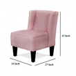 Carie Kids Chair with Wingback and Welt Trim- Solid Wood- Pink Fabric
