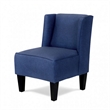 Carie Kids Chair with Wingback and Welt Trim- Solid Wood- Blue Fabric
