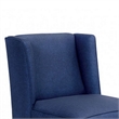 Carie Kids Chair with Wingback and Welt Trim- Solid Wood- Blue Fabric