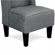 Carie Kids Chair with Wingback and Welt Trim- Solid Wood- Gray Fabric