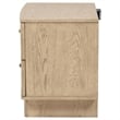 Lno Nightstand- 2 Cane Accent Drawers w Brass Knobs- USB- Oak Beige