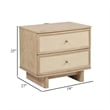 Lno Nightstand- 2 Cane Accent Drawers w Brass Knobs- USB- Oak Beige