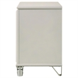 Ory Nightstand w 2 Drawers- Chrome Star Handle- Pearl Ivory Wood
