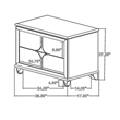 Ory Nightstand w 2 Drawers- Chrome Star Handle- Pearl Ivory Wood