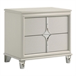 Ory Nightstand w 2 Drawers- Chrome Star Handle- Pearl Ivory Wood