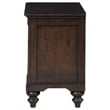 Meon Nightstand w Drawer and Open Cubby Shelf- Dark Oak Brown Wood