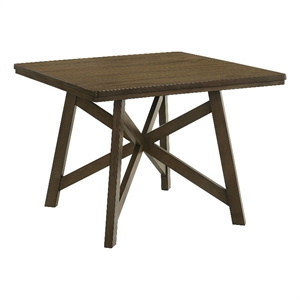 Kana Counter Height Dining Table- Brown Wood- Square 47 Inch Top
