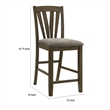 Kana Counter Height Chair Set of 2- Gray Fabric- Brown Wood Frame