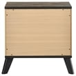 Wemy Nightstand with 2 Drawers- Metal Legs- Weathered Brown Pine Wood