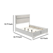 Vino Queen Size Bed- Panel Headboard White Upholstery- Glitter Stripe