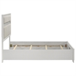 Vino Full Size Bed- Panel Headboard- White Upholstery- Glitter Stripes