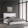 Ivon King Bed- 3D Embossed LED Headboard- Glossy White Solid Wood