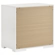 Ivon Nightstand- 2 Drawers- 26 Inch Modern Glossy White Solid Hardwood