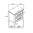 Leva Nightstand- 28 Inch- Distressed White Acacia Wood- 2 Drawers
