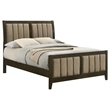 Wily Full Size Bed- Channel Tufted Upholstered Headboard- Dark Brown