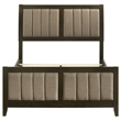Wily Full Size Bed- Channel Tufted Upholstered Headboard- Dark Brown