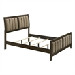 Wily Full Size Bed- Channel Tufted Upholstered Headboard- Dark Brown
