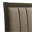 Wily Twin Size Bed- Channel Tufted Upholstered Headboard- Dark Brown