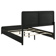 Cavy Queen Size Bed- Channel Tufted Upholstered Headboard- Black Gray