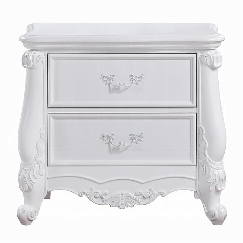 Maver Nightstand with 2 Drawers Scrolled Details