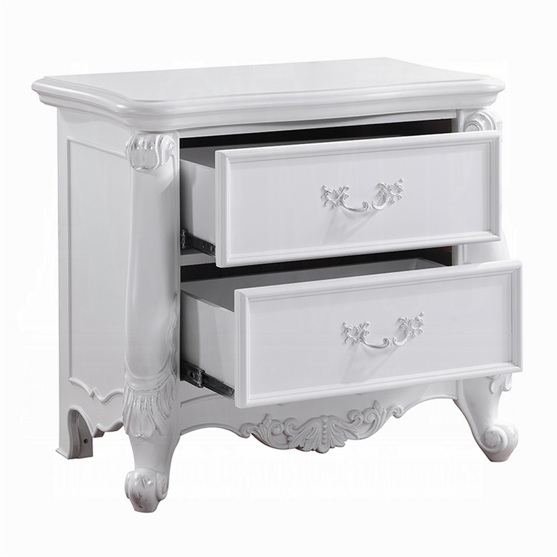 Maver Nightstand with 2 Drawers Scrolled Details